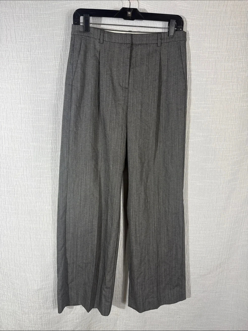 J. Crew Essential Wide-Leg Pant in Italian Studio Wool Blend Grey Nova Fides 4